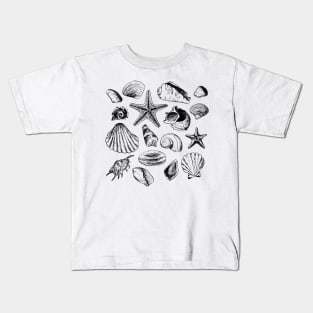 Vintage Seashells Illustration Kids T-Shirt